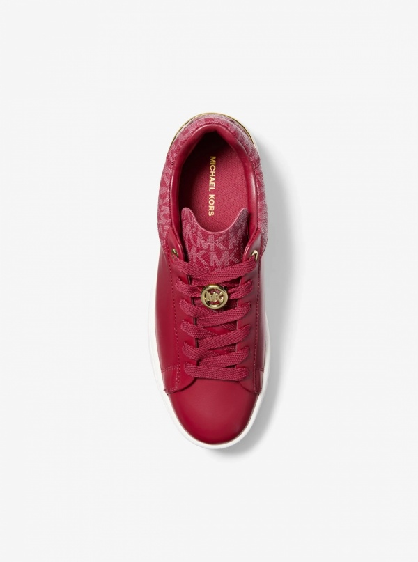 Michael Kors Dottie Leather and Signature Logo Sneaker