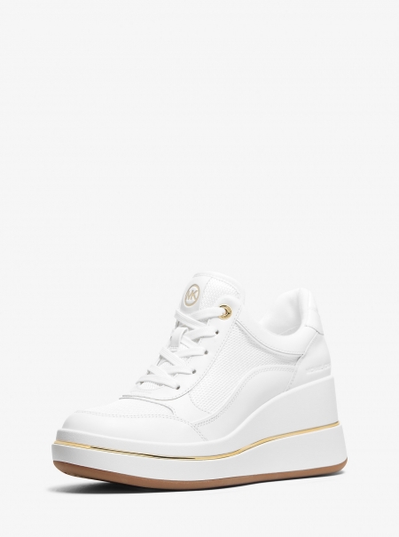 MICHAEL Michael Kors Emmy Leather and Mesh Wedge Trainer