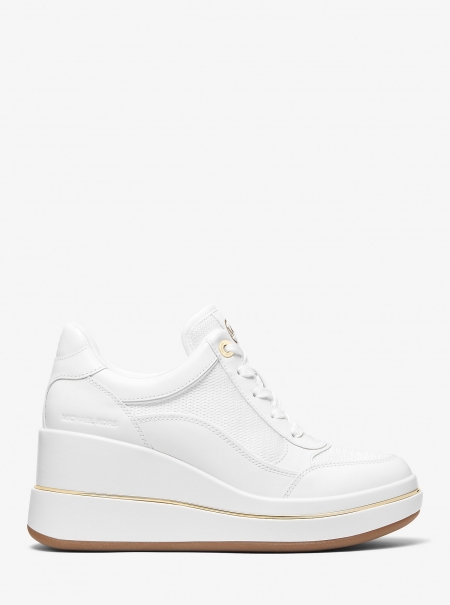 MICHAEL Michael Kors Emmy Leather and Mesh Wedge Trainer