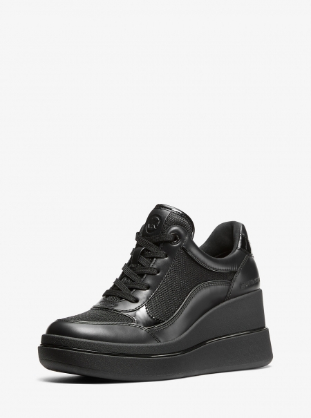 MICHAEL Michael Kors Emmy Leather and Mesh Wedge Trainer