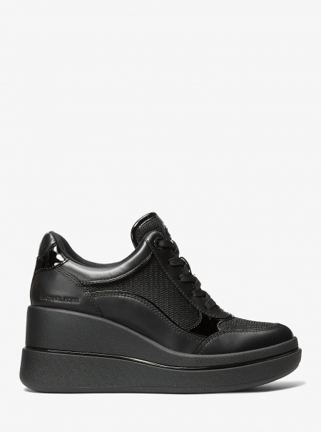 MICHAEL Michael Kors Emmy Leather and Mesh Wedge Trainer