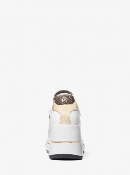 MICHAEL Michael Kors Emmy Signature Logo and Leather Wedge Trainer