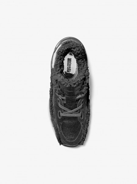 MICHAEL Michael Kors Toni Distressed Leather and Sherpa Trainer