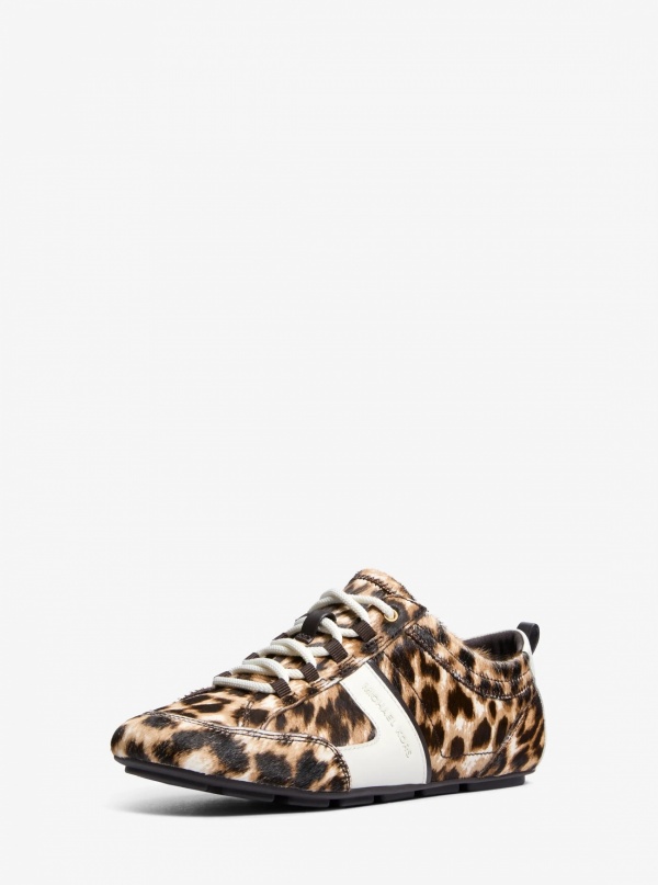 Michael Kors Keely Leopard Print Calf Hair Trainer
