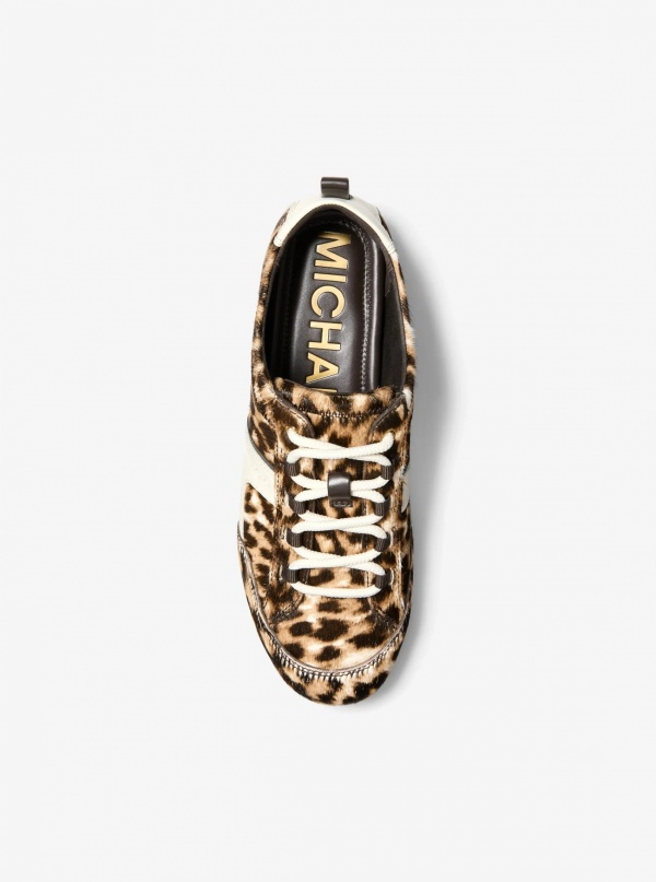 Michael Kors Keely Leopard Print Calf Hair Trainer