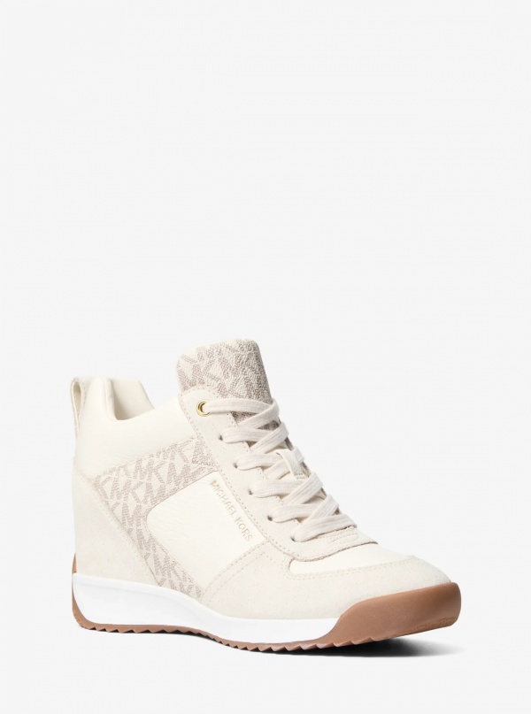 Michael Kors Nikko S2 Suede and Leather Wedge Trainer