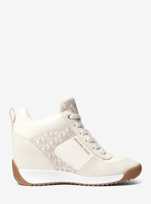Michael Kors Nikko S2 Suede and Leather Wedge Trainer