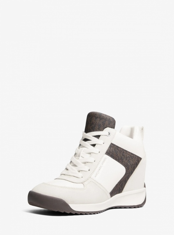 Michael Kors Nikko S2 Suede and Leather Wedge Trainer