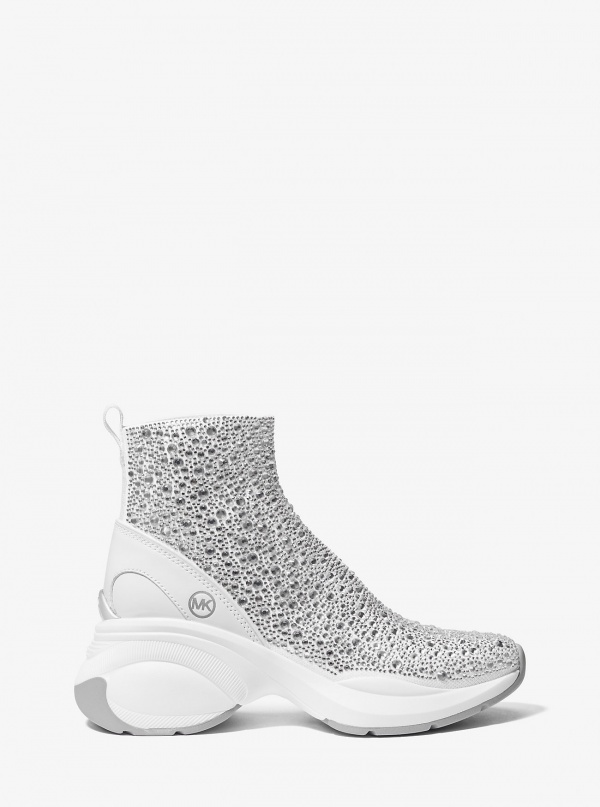 MICHAEL Michael Kors Zuma Embellished Stretch Knit Sock Sneaker