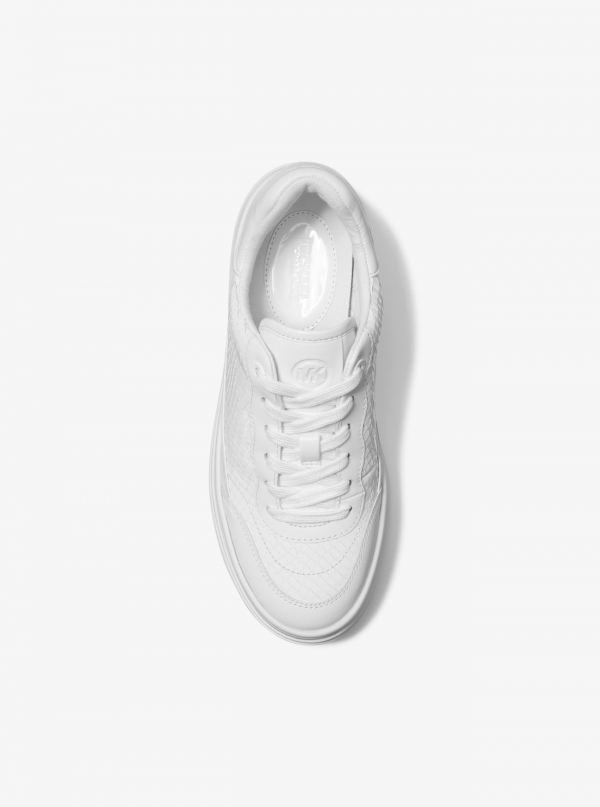 MICHAEL Michael Kors Hayes Snake Embossed Leather Platform Sneaker