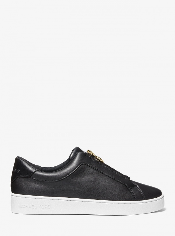 Michael Kors Keaton Leather Zip-Up Sneaker