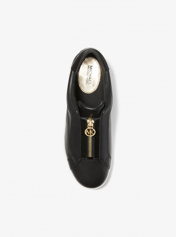 Michael Kors Keaton Leather Zip-Up Sneaker