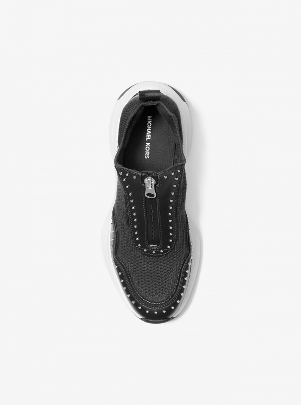 MICHAEL Michael Kors Zuma Studded Mixed-Media Trainer
