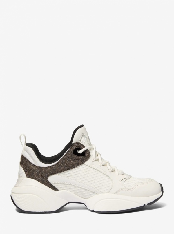 Michael Kors Bowie Mesh and Signature Logo Trainer