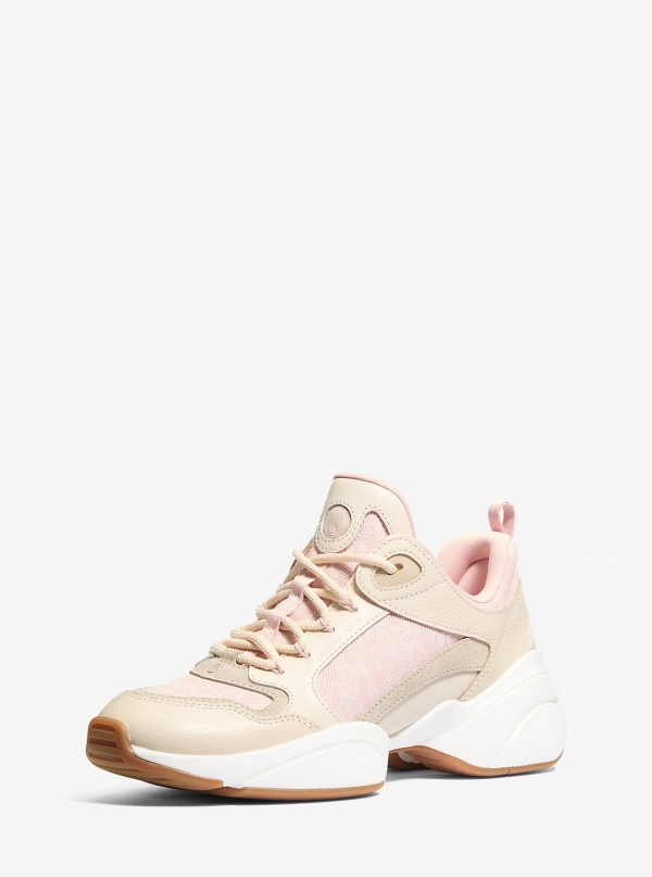 MICHAEL Michael Kors Bowie Signature Logo and Leather Trainer