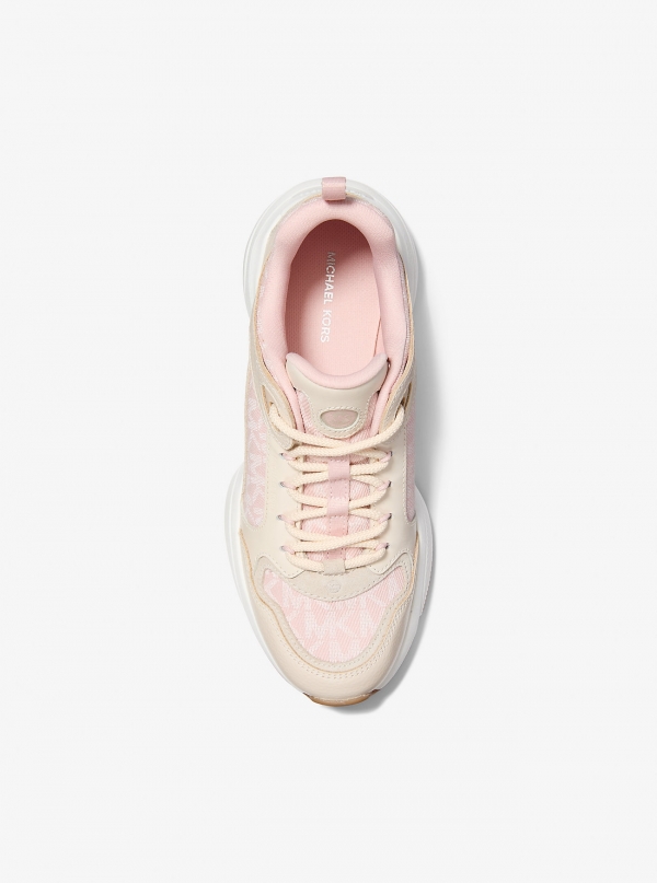 MICHAEL Michael Kors Bowie Signature Logo and Leather Trainer