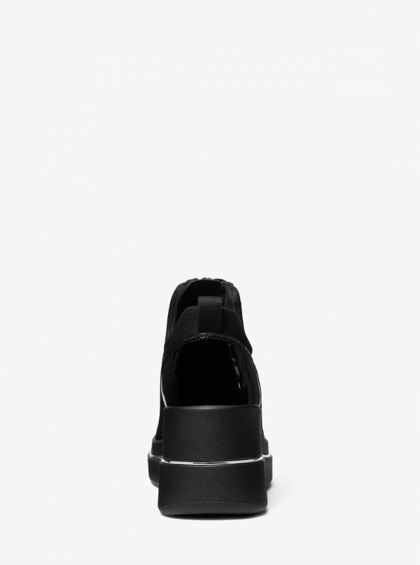Michael Kors Emmy Stretch Knit Zip Wedge Trainer