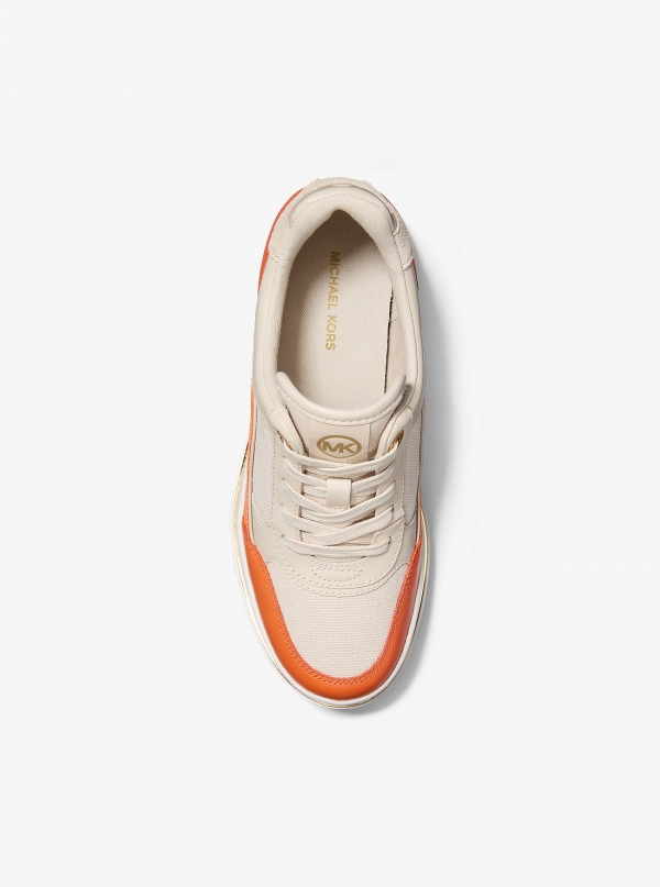 MICHAEL Michael Kors Emmy Leather and Canvas Wedge Trainer