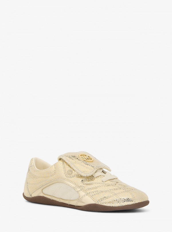 MICHAEL Michael Kors Kyler Metallic Crackled Suede Sneaker