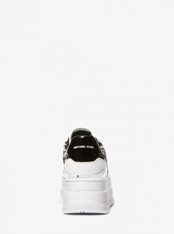 Michael Kors Hayes Leopard Print Calf Hair Platform Sneaker