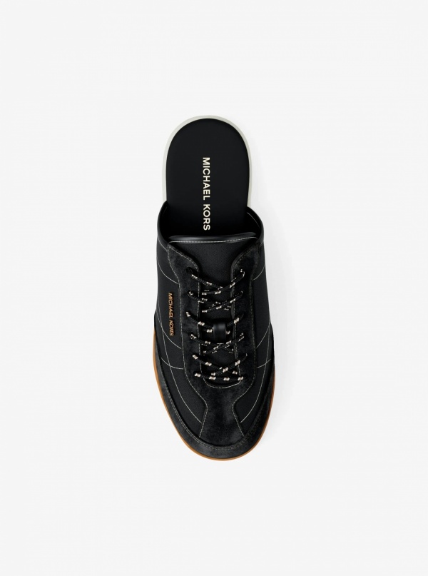 Michael Kors Nolan Nylon and Suede Mule