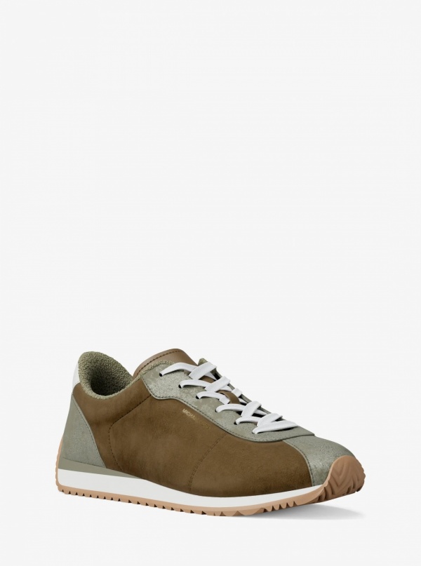 Michael Kors Rhodes Color-Block Suede Trainer