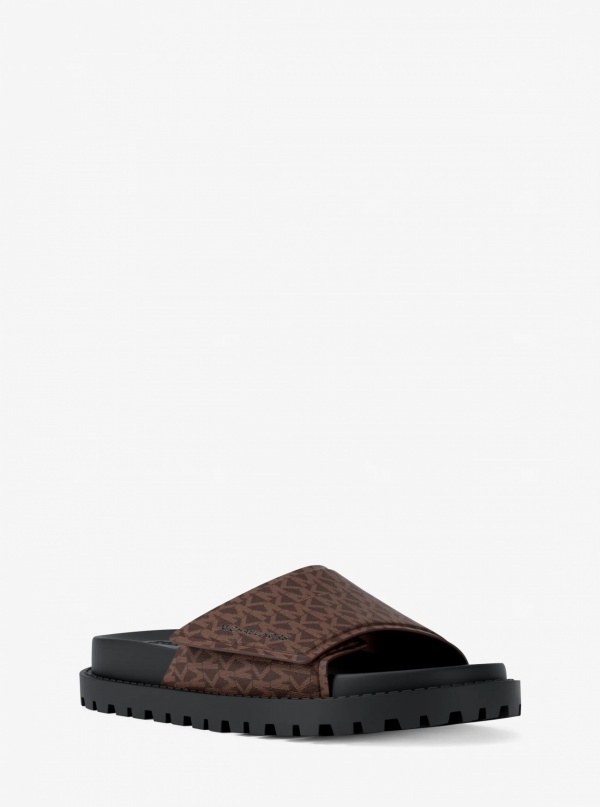 Michael Kors Mens Luka Signature Logo Slide Sandal