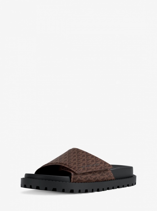 Michael Kors Mens Luka Signature Logo Slide Sandal
