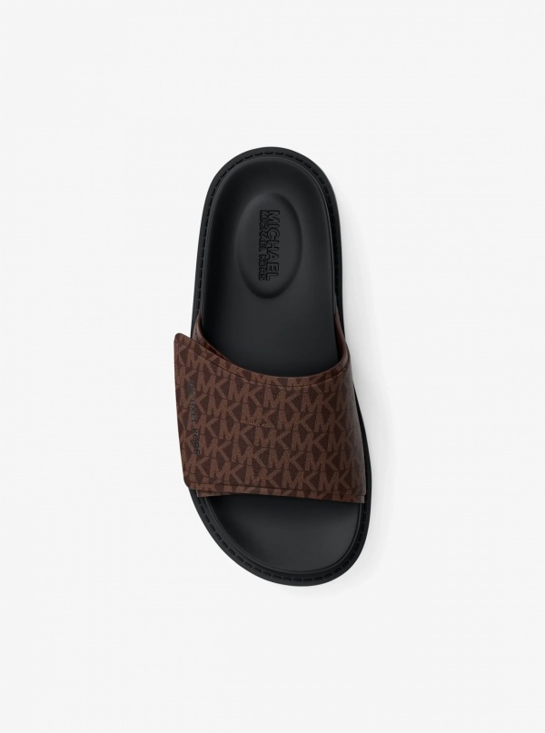 Michael Kors Mens Luka Signature Logo Slide Sandal