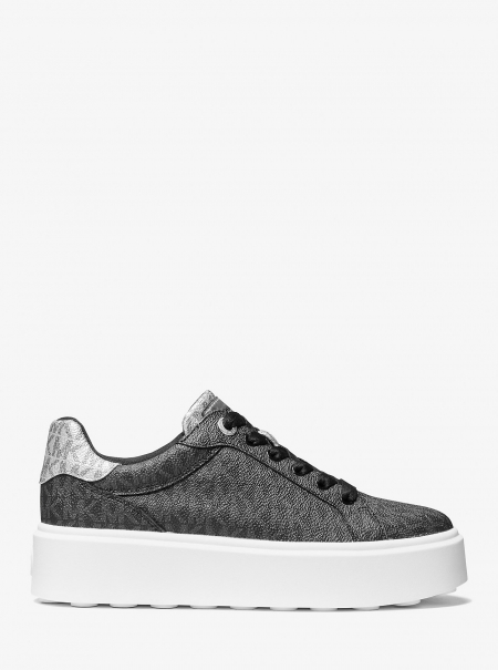 MICHAEL Michael Kors Romey Metallic Two-Tone Signature Logo Platform Sneaker