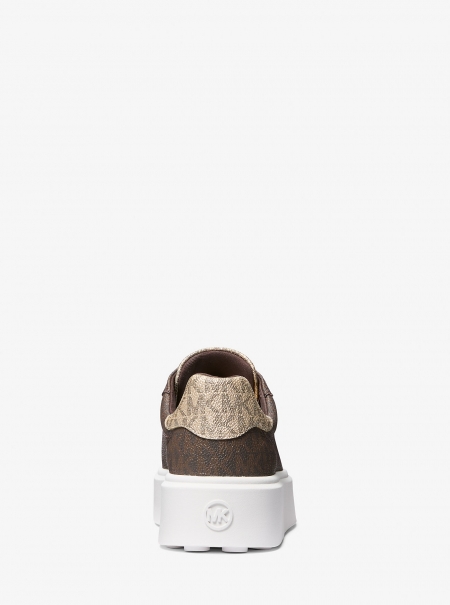 MICHAEL Michael Kors Romey Metallic Two-Tone Signature Logo Platform Sneaker