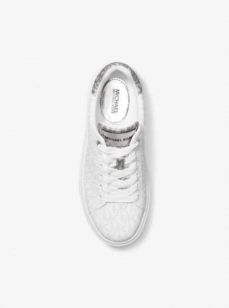 MICHAEL Michael Kors Romey Metallic Two-Tone Signature Logo Platform Sneaker