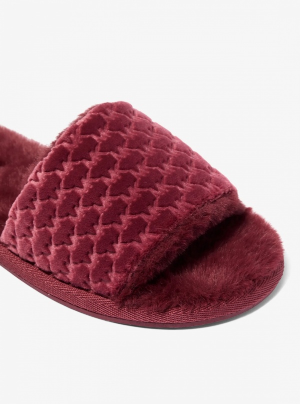 Alexis Logo Debossed Velvet Slide Sandal