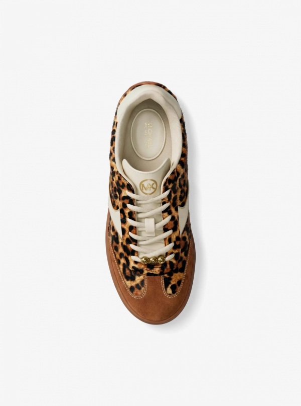Benny Leopard Print Calf Hair Sneaker