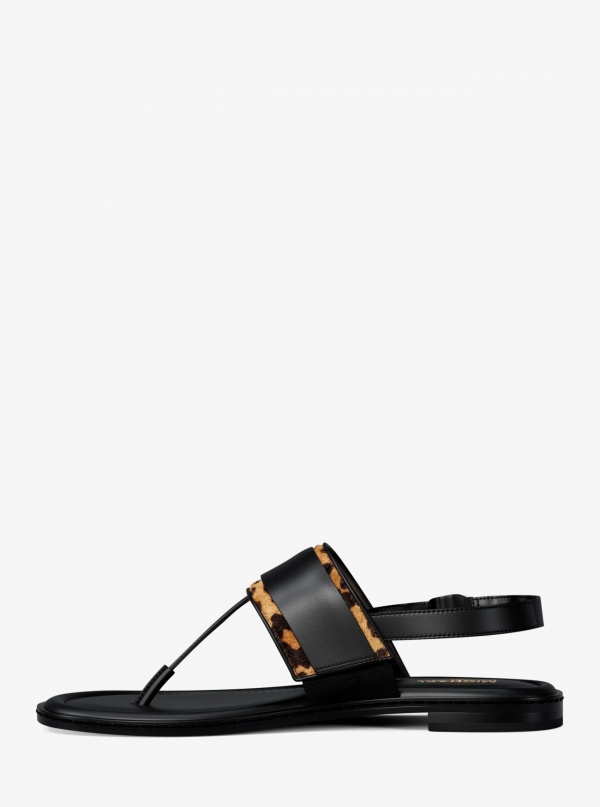 Carmen Cheetah Print Calf Hair Thong Sandal