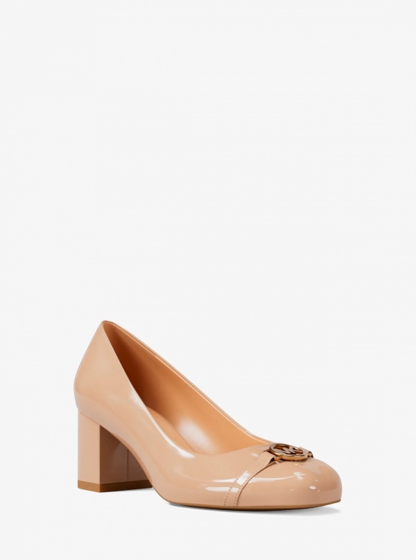 Dori Patent Block Heel Pump
