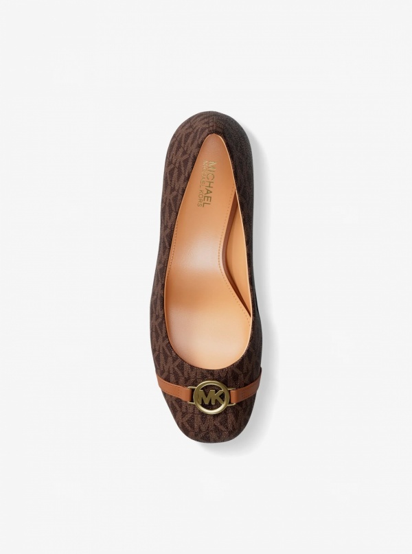 Dori Signature Logo Block Heel Pump
