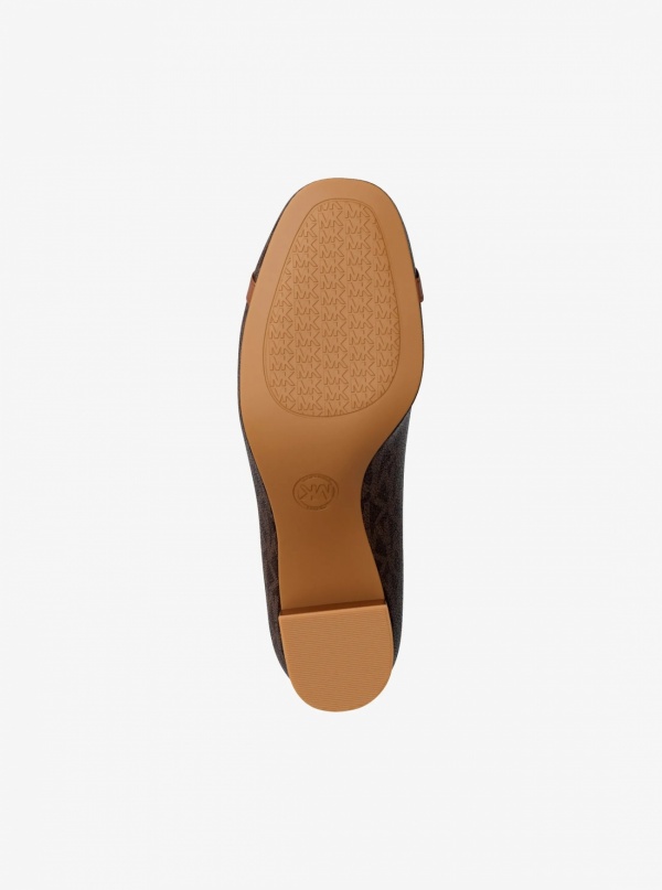Dori Signature Logo Block Heel Pump