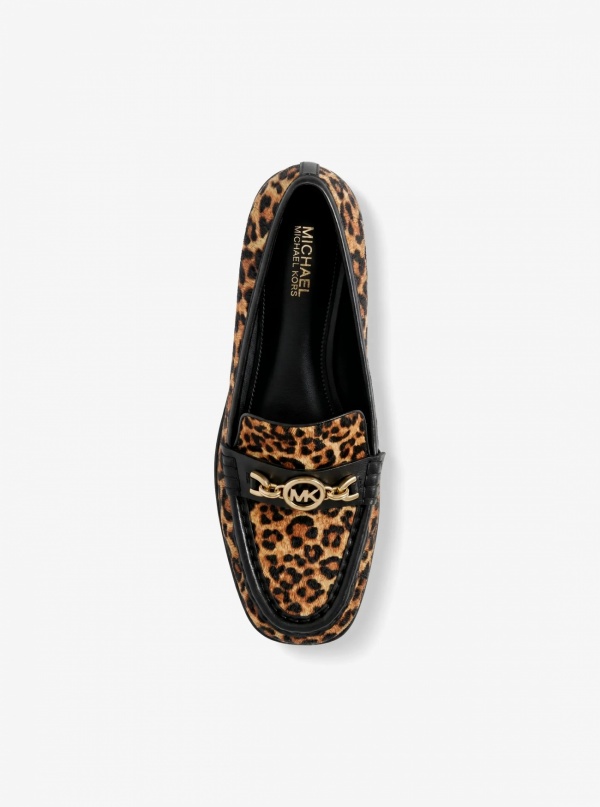 Kacey Leopard Print Calf Hair Loafer