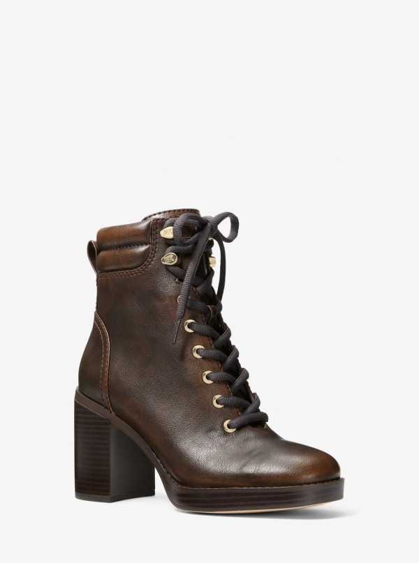 Lacy Burnished Block Heel Boot
