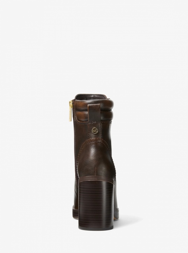 Lacy Burnished Block Heel Boot