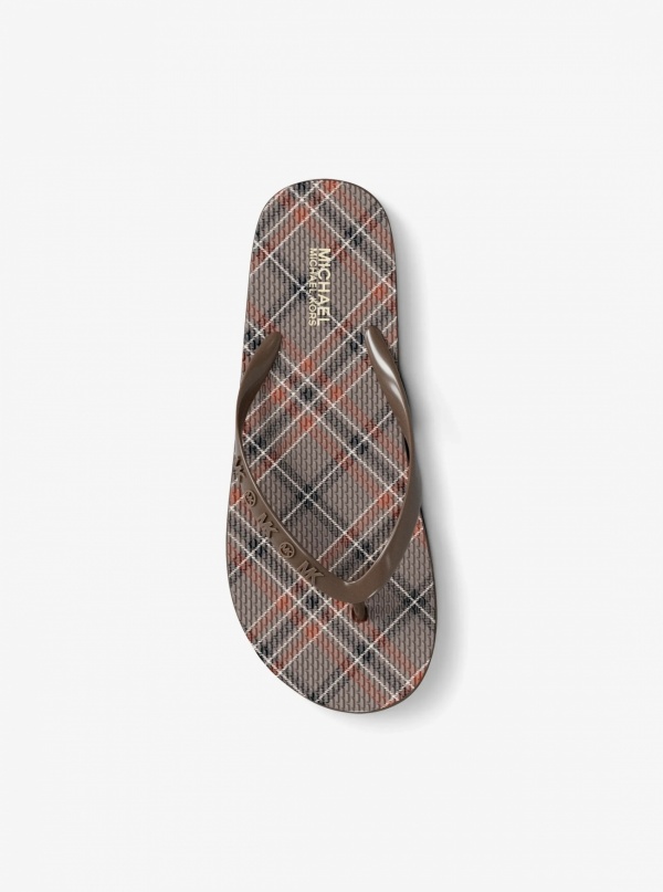 Plaid Print Flip Flop