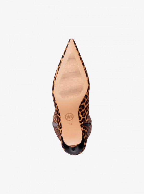 Nalia Leopard Print Calf Hair Kitten Heel Boot