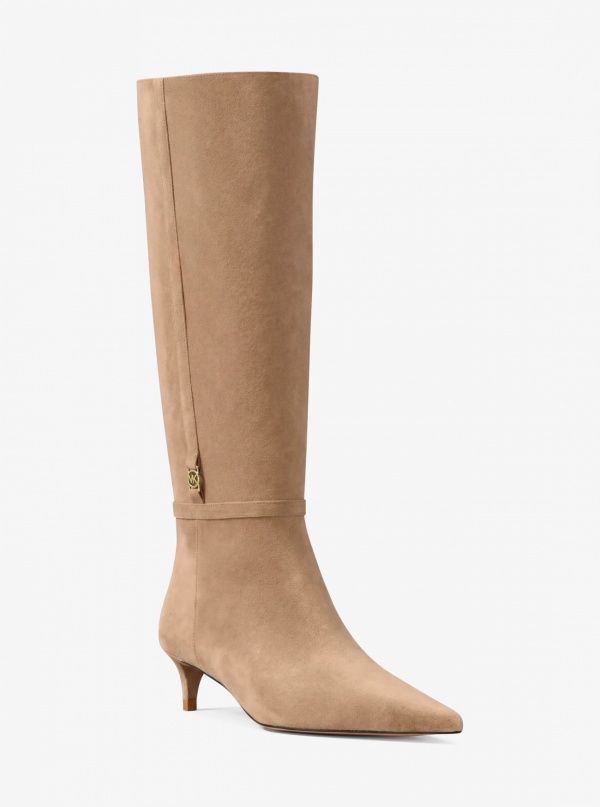 Nalia Polyester Microsuede Kitten Heel Boot