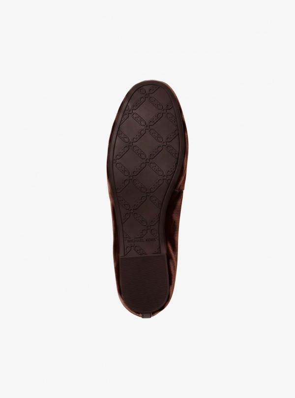 Savannah Logo Debossed Velvet Ballet Flat