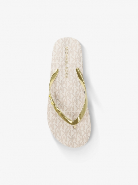 MICHAEL Michael Kors Signature Logo Flip Flops