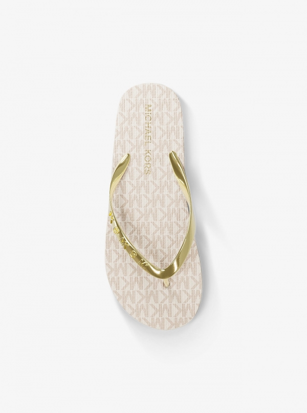 Michael Kors Signature Logo Flip Flops