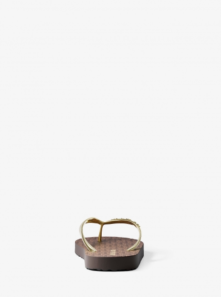 MICHAEL Michael Kors Signature Logo Flip Flops
