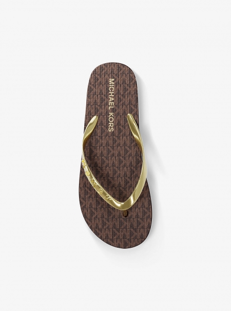 MICHAEL Michael Kors Signature Logo Flip Flops