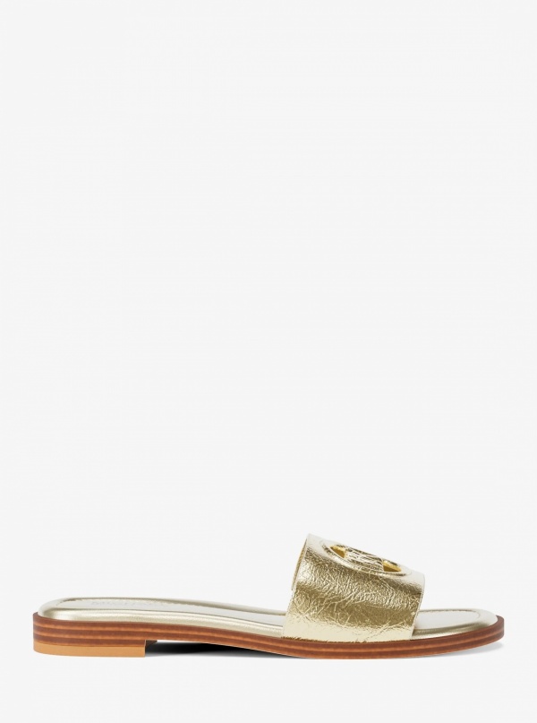 Carissa Crackled Metallic Slide Sandal